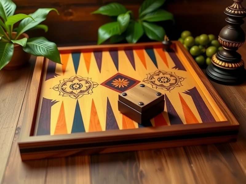 Backgammon Malayali board with traditional Kerala design elements